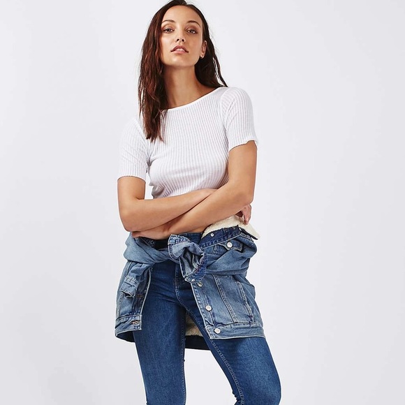 Topshop white slash crop tee NWT - Picture 4 of 7